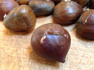 Scored chestnuts