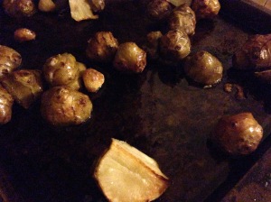 Sunchokes and garlic, after roasting
